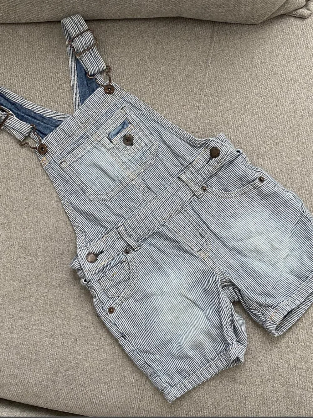 Genuine Kids Oshkosh Denim Striped Dungarees 3T